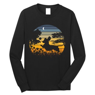 Sunset Garden Nature Lover Dachshund Wiener Dog Best Gift Long Sleeve Shirt