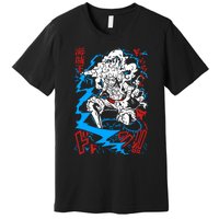 Sun God Nika Gear 5 Straw Hatted Pirate Art Graphic Premium T-Shirt