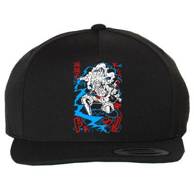 Sun God Nika Gear 5 Straw Hatted Pirate Art Graphic Wool Snapback Cap