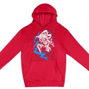 Sun God Nika Gear 5 Straw Hatted Pirate Art Graphic Premium Pullover Hoodie