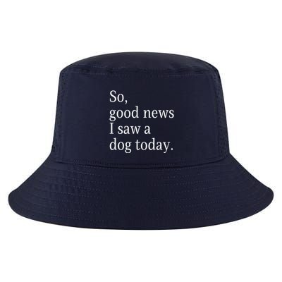 So Good News I Saw A Dog Today Funny Christmas Sayings Cool Comfort Performance Bucket Hat