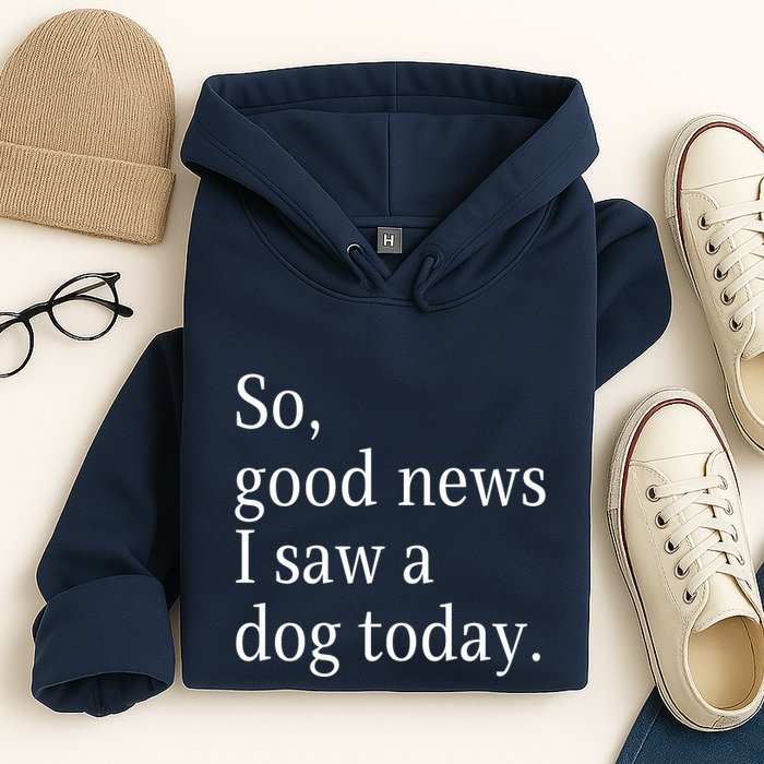 So Good News I Saw A Dog Today Funny Christmas Sayings Hoodie