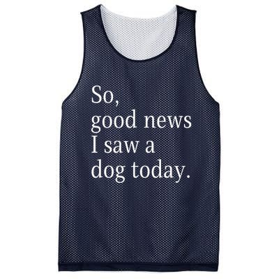 So Good News I Saw A Dog Today Funny Christmas Sayings Mesh Reversible Basketball Jersey Tank