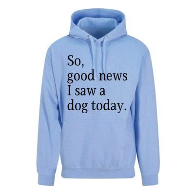 So Good News I Saw A Dog Today Funny Christmas Sayings Unisex Surf Hoodie