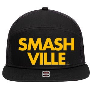 Smashville Gold Nashville Tennessee 7 Panel Mesh Trucker Snapback Hat