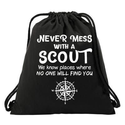 Scout Gift Never Mess With A Scout Drawstring Bag