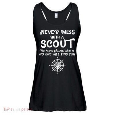 Scout Gift Never Mess With A Scout Ladies Essential Flowy Tank