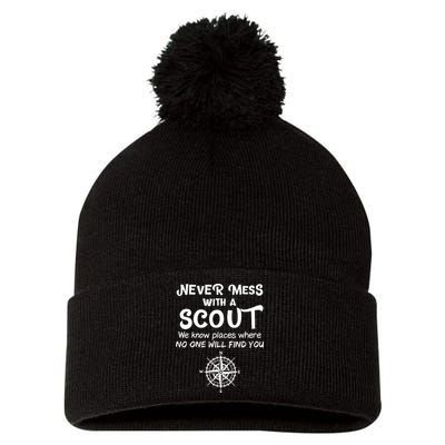 Scout Gift Never Mess With A Scout Pom Pom 12in Knit Beanie