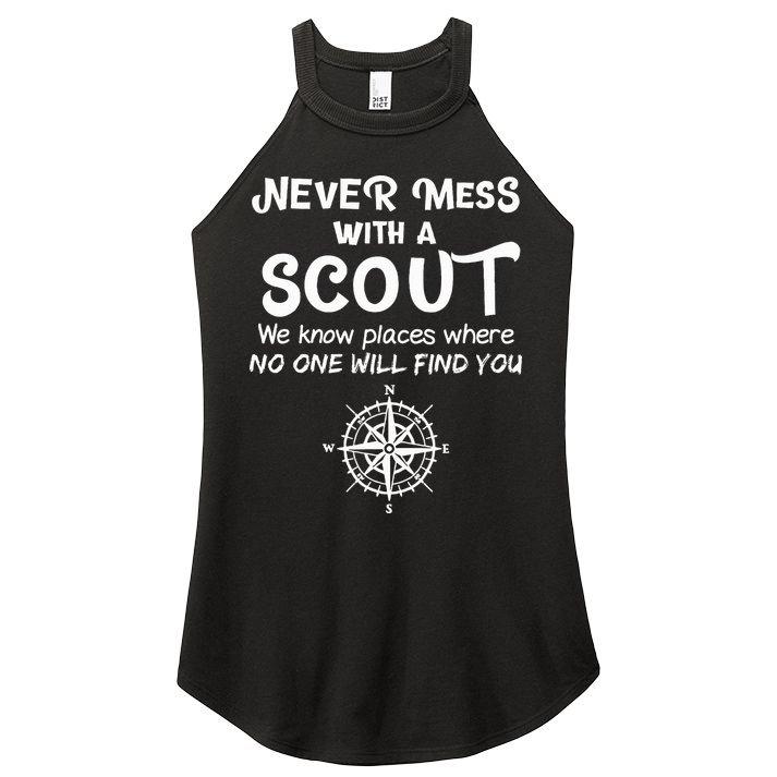 Scout Gift Never Mess With A Scout Women's Perfect Tri Rocker Tank