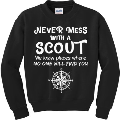 Scout Gift Never Mess With A Scout Kids Sweatshirt