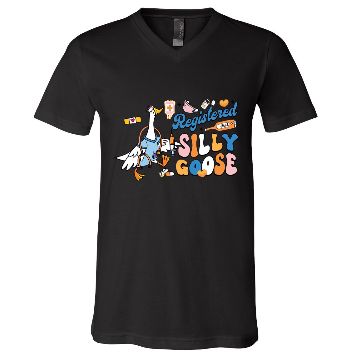 Silly Goose Nurse V-Neck T-Shirt