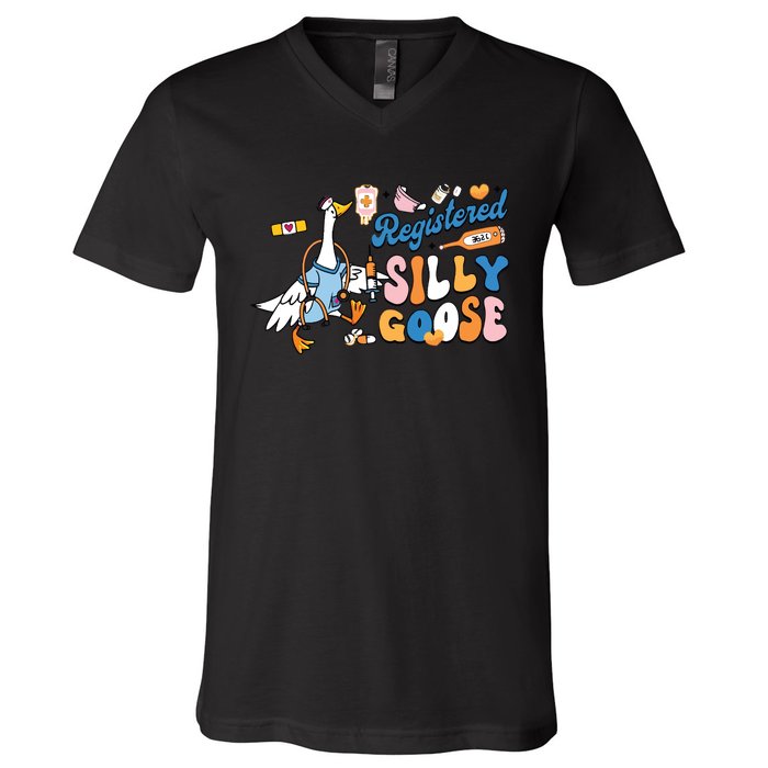 Silly Goose Nurse V-Neck T-Shirt