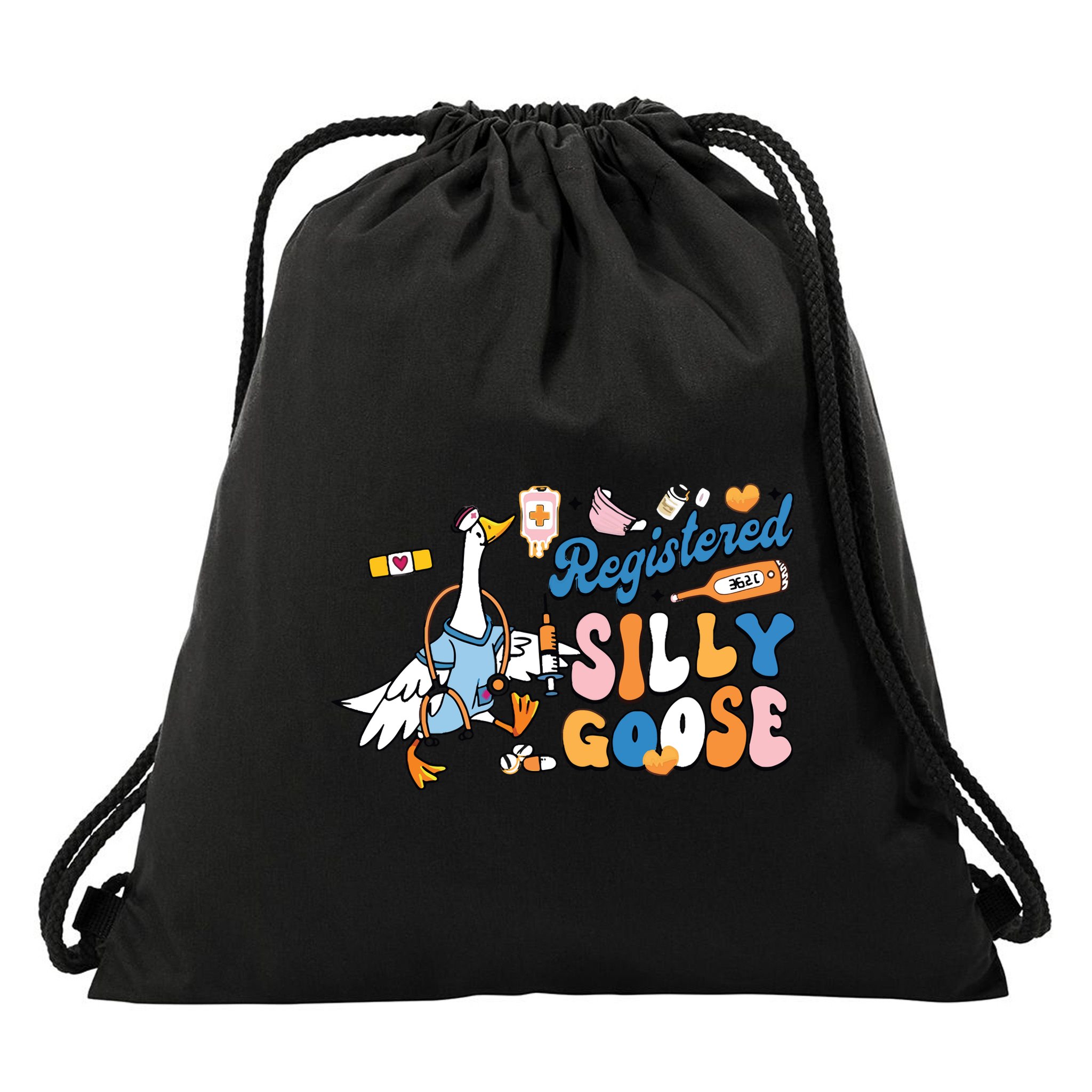 Silly Goose Nurse Drawstring Bag