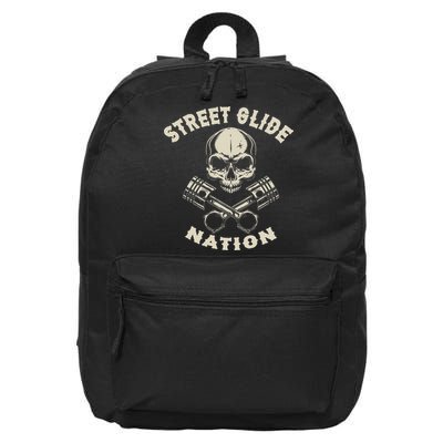 Street Glide Nation Cool Biker Motorcycle Motocycles 16 in Basic Backpack