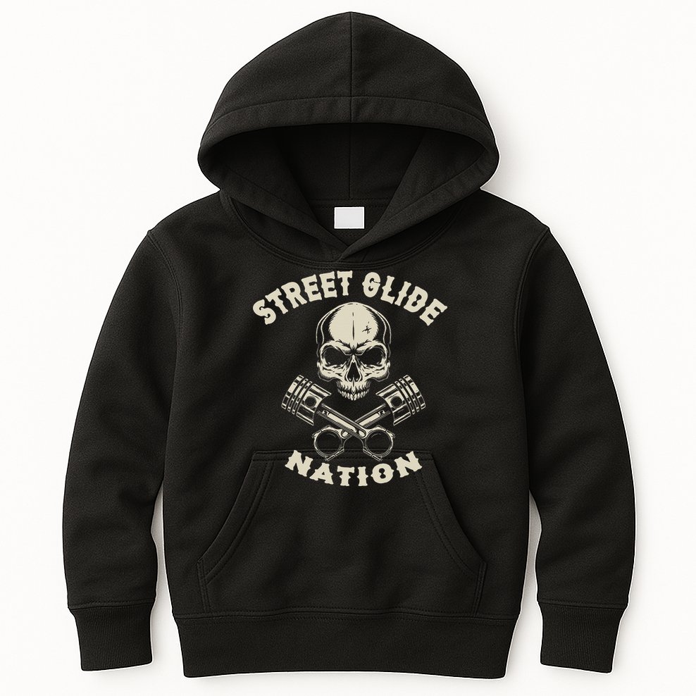 Street Glide Nation Cool Biker Motorcycle Motocycles Kids Hoodie