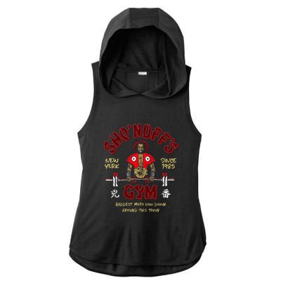 Sho'nuff's Gym New York Since 1985 Ladies PosiCharge Tri-Blend Wicking Draft Hoodie Tank