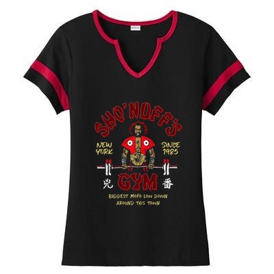 Sho'nuff's Gym New York Since 1985 Ladies Halftime Notch Neck Tee