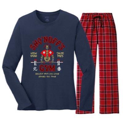 Sho'nuff's Gym New York Since 1985 Women's Long Sleeve Flannel Pajama Set 