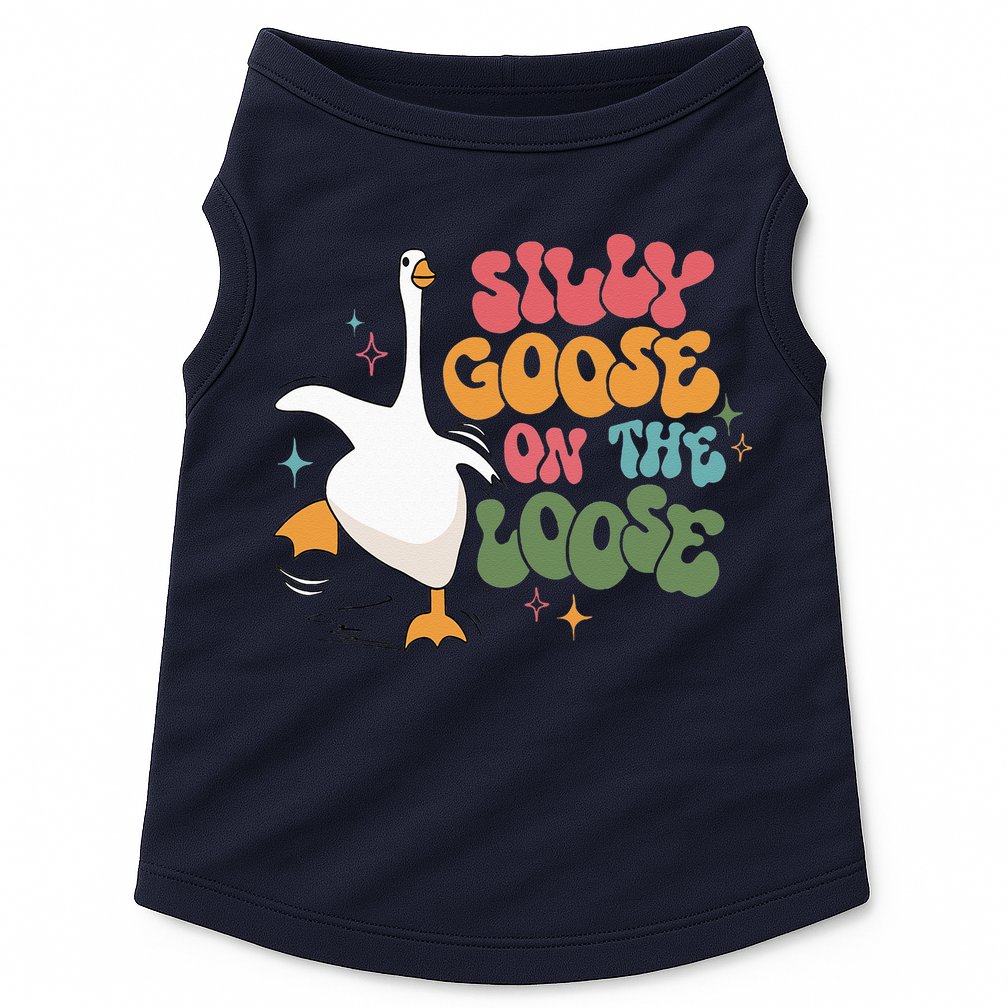 Silly Goose On The Loose retro groovy silly goose club Doggie Tank