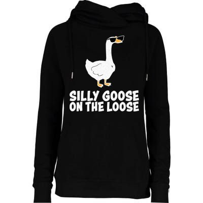 Silly Goose On The Loose Womens Funnel Neck Pullover Hood