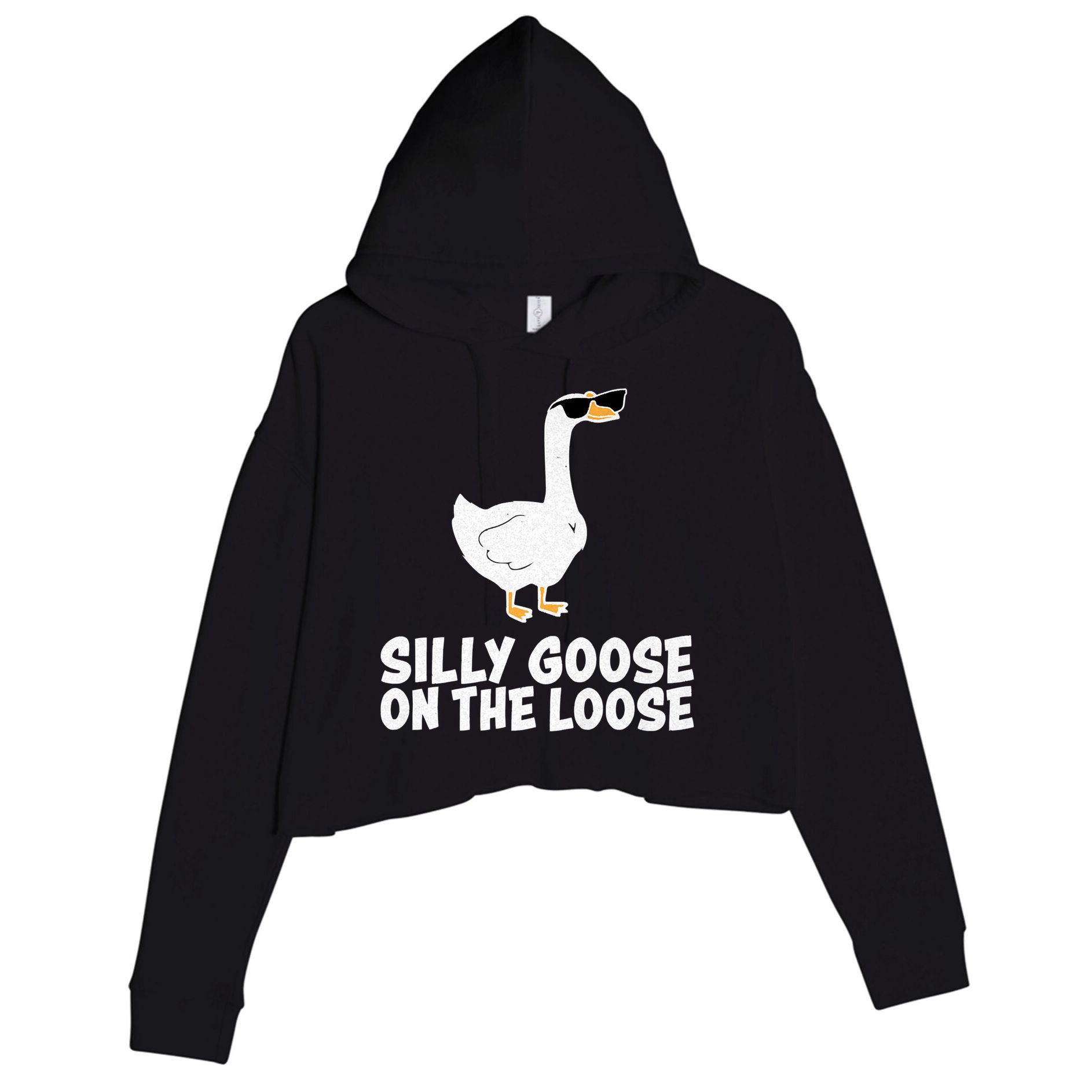 Silly Goose On The Loose Crop Fleece Hoodie