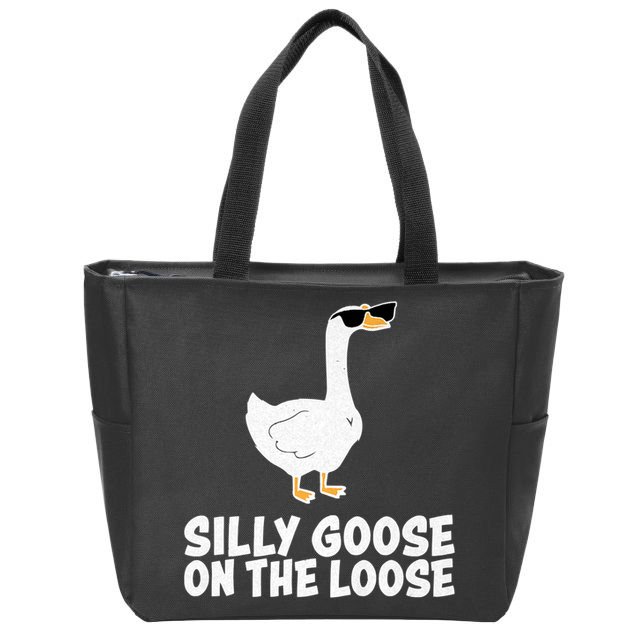 Silly Goose On The Loose Zip Tote Bag