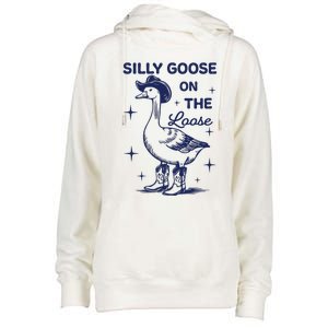 Silly Goose On The Loose Silly Goose Farm Womens Funnel Neck Pullover Hood