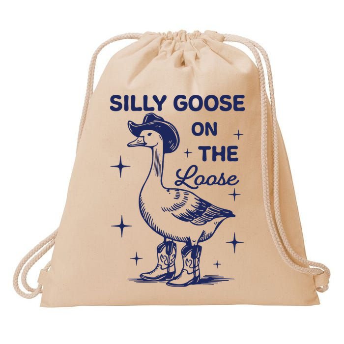 Silly Goose On The Loose Silly Goose Farm Drawstring Bag