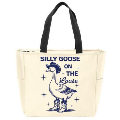 Silly Goose On The Loose Silly Goose Farm Zip Tote Bag