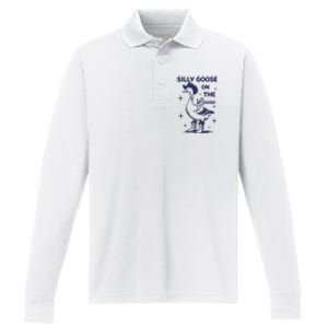 Silly Goose On The Loose Silly Goose Farm Performance Long Sleeve Polo