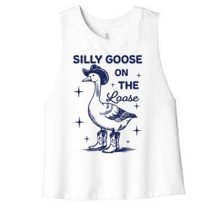 Silly Goose On The Loose Silly Goose Farm Women's Racerback Cropped Tank