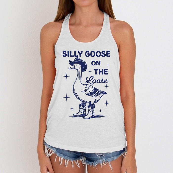 Silly Goose On The Loose Silly Goose Farm Women's Knotted Racerback Tank