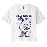 Silly Goose On The Loose Silly Goose Farm Women's Crop Top Tee