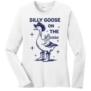 Silly Goose On The Loose Silly Goose Farm Ladies Long Sleeve Shirt