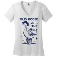 Silly Goose On The Loose Silly Goose Farm Women's V-Neck T-Shirt