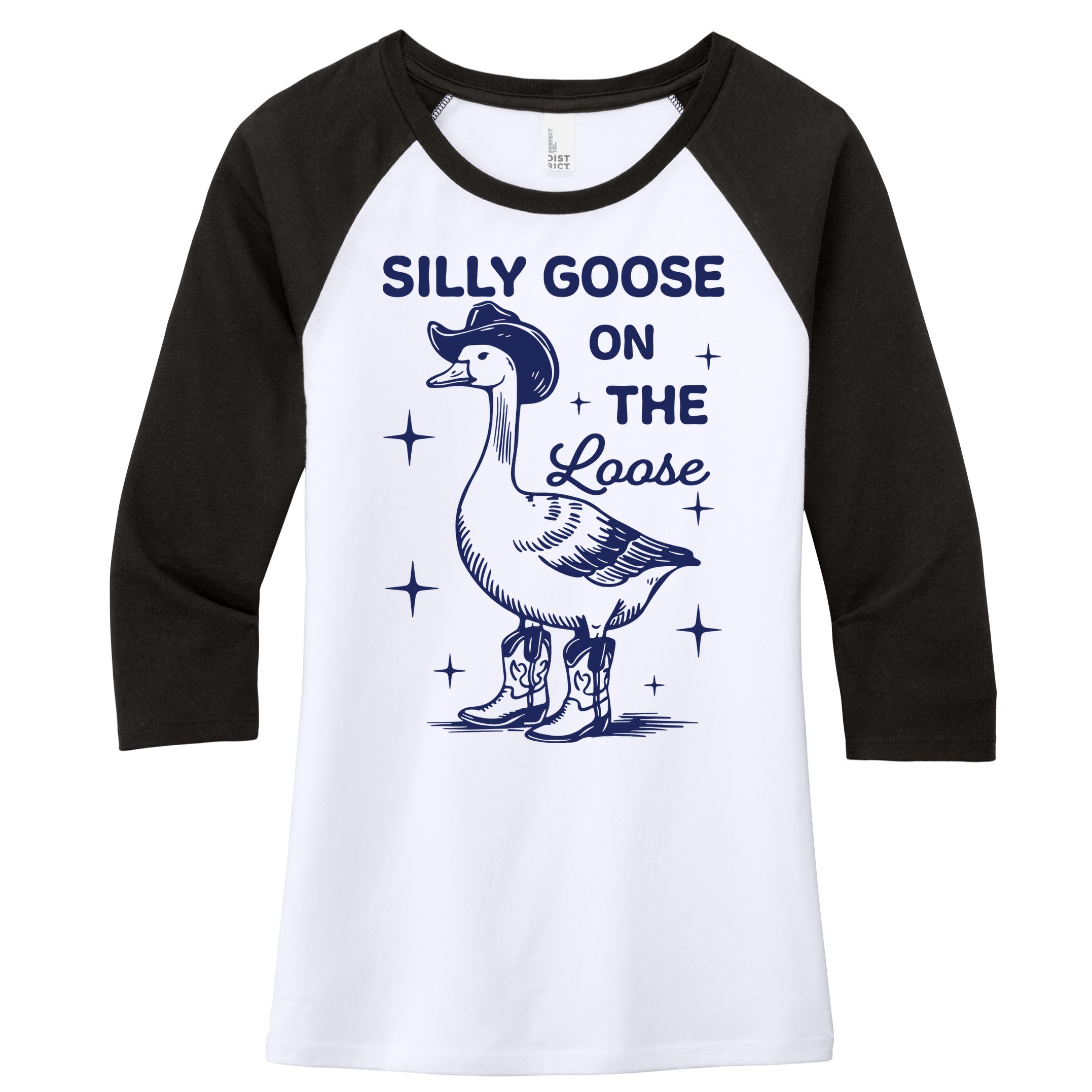 Silly Goose On The Loose Silly Goose Farm Women's Tri-Blend 3/4-Sleeve Raglan Shirt