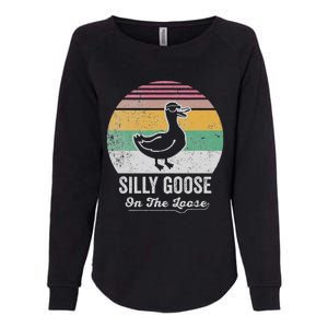 Silly Goose On The Loose Funny Retro Style Womens California Wash Sweatshirt