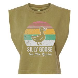 Silly Goose On The Loose Funny Retro Style Garment-Dyed Women's Muscle Tee