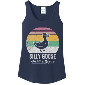 Silly Goose On The Loose Funny Retro Style Ladies Essential Tank