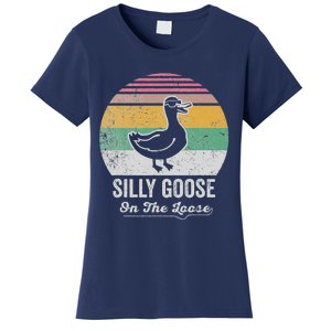 Silly Goose On The Loose Funny Retro Style Women's T-Shirt