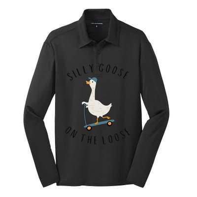 Silly Goose On The Loose Silk Touch Performance Long Sleeve Polo