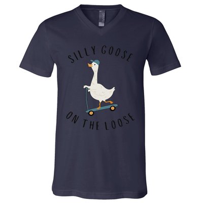 Silly Goose On The Loose V-Neck T-Shirt