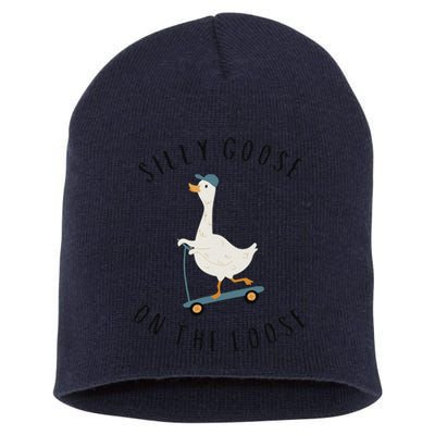 Silly Goose On The Loose Short Acrylic Beanie