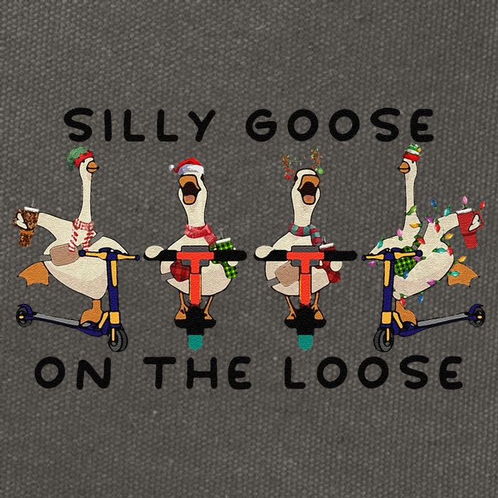 Silly Goose On The Loose Christmas Silly Goose University Funny Goose Cotton Canvas Backpack
