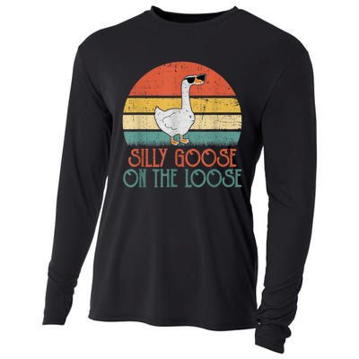 Silly Goose On The Loose Funny Saying Cooling Performance Long Sleeve Crew