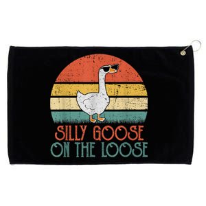 Silly Goose On The Loose Funny Saying Grommeted Golf Towel