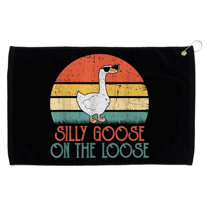 Silly Goose On The Loose Funny Saying Grommeted Golf Towel