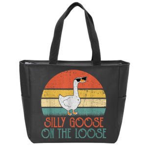 Silly Goose On The Loose Funny Saying Zip Tote Bag