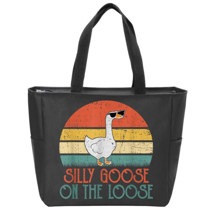 Silly Goose On The Loose Funny Saying Zip Tote Bag