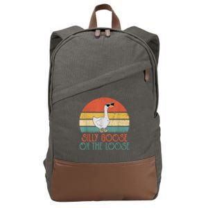 Silly Goose On The Loose Funny Saying Cotton Canvas Backpack